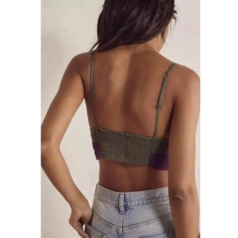 Free People Intimately Another‎ Weekend Bralette Crochet Knit Tank Bra NEW sz M